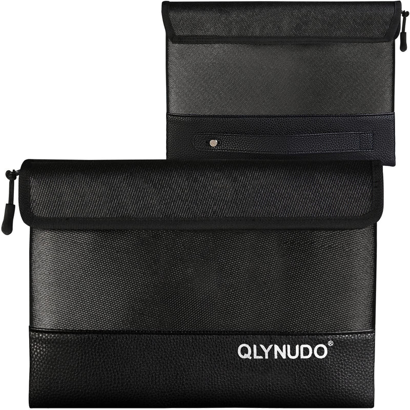 Fireproof Document Bag & Money Pouch - 5200°F Fireproof Money Bag for Cash, Passports, and Valuables - 11x7.7 Waterproof Small Fireproof Bag with Zipper for Home Safe Storage Medium Black