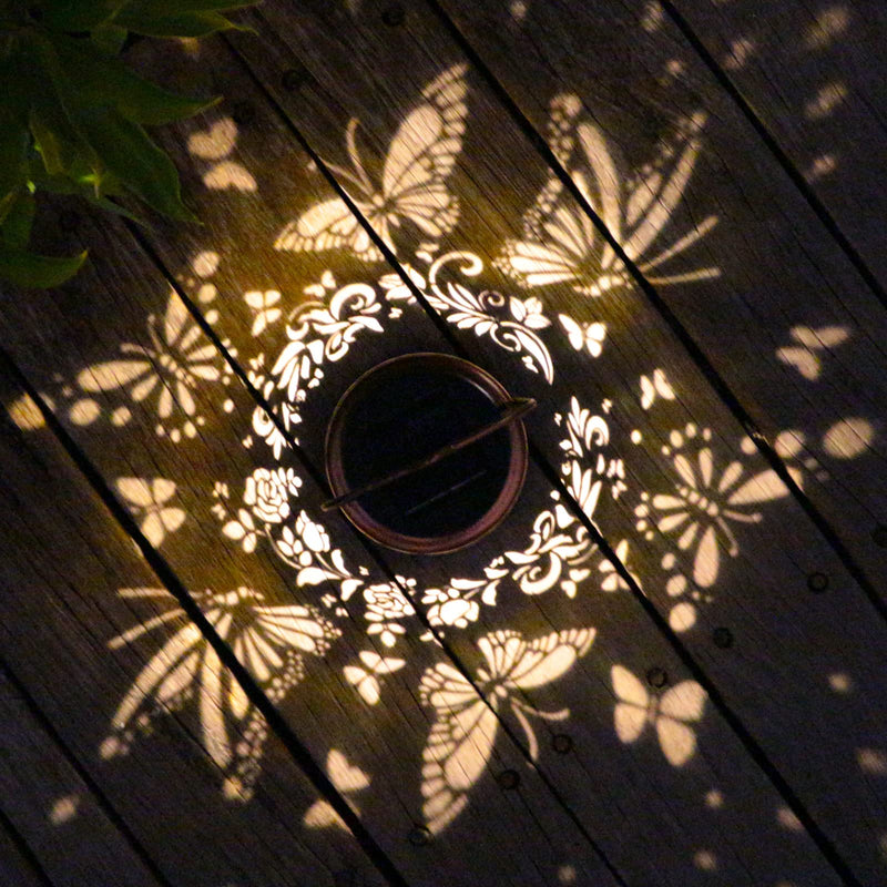 Solar Lanterns Outdoor Waterproof Butterfly Garden Decor Lantern Birthday Gifts for Women Mom Grandma, Hanging Solar Lights Metal Solar Decoration Outside for Yard, Patio, Backyard, Porch 1 Pack Butterfly