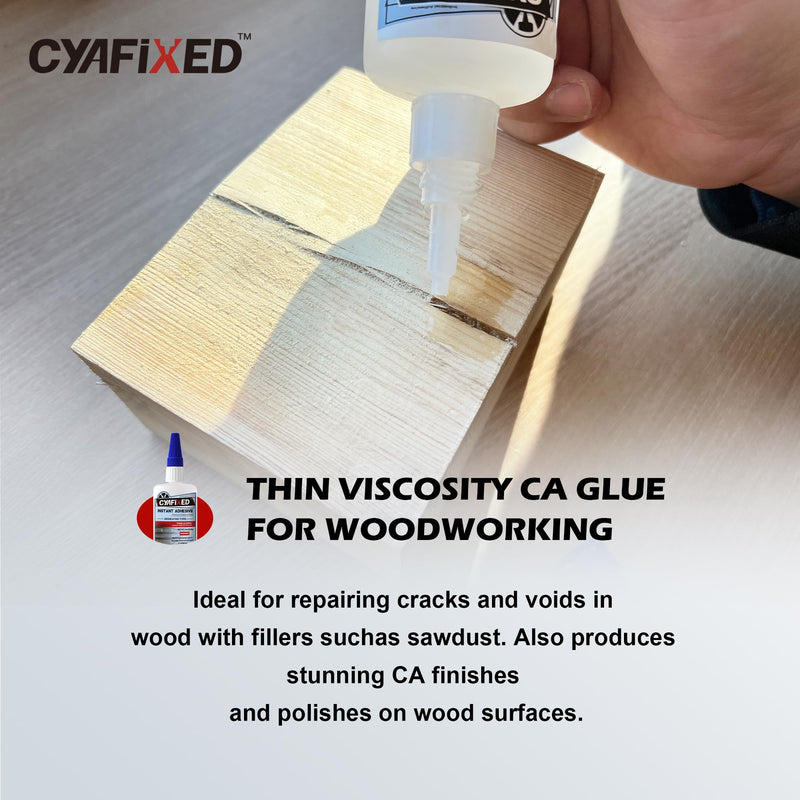 Professional Grade Cyanoacrylate Super Glue, Super Thin Viscosity CA Glue for Woodworking, 4 oz. Value Pack - Instant Adhesive for Woodturning, Pen Turning, Finish & Hobby 4 ounce