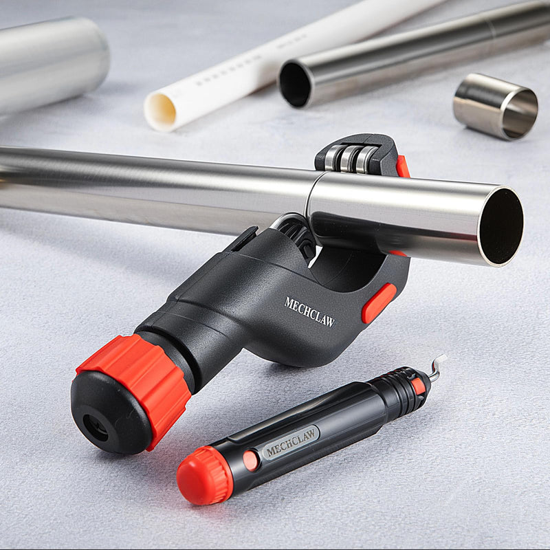 Heavy Duty Tube Cutter, Cuts 3/16 to 2 Inch Outer Diameter Tubes, Hand-Operated Copper Pipe Cutter for Copper, Iron, Aluminum, Stainless Steel Tubes, with Deburring Tool & Replaceable Blade