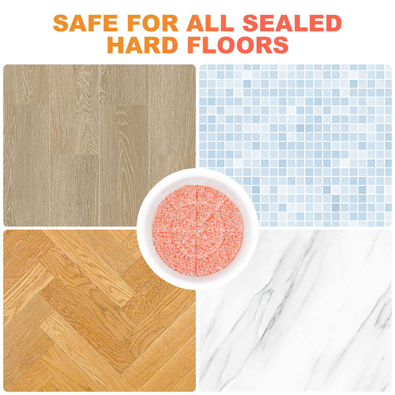 Pads for Shark Steam Scrub Mop: Fit for Shark S7001 s7020 s7000amz s7000 s7001tgt s7201 s8201 S7005 s8001 Series Rotating Steam Scrubber,Scrub Sanitize at The Same,Round Scrubbing Mop Replacement Pad 6 Pack
