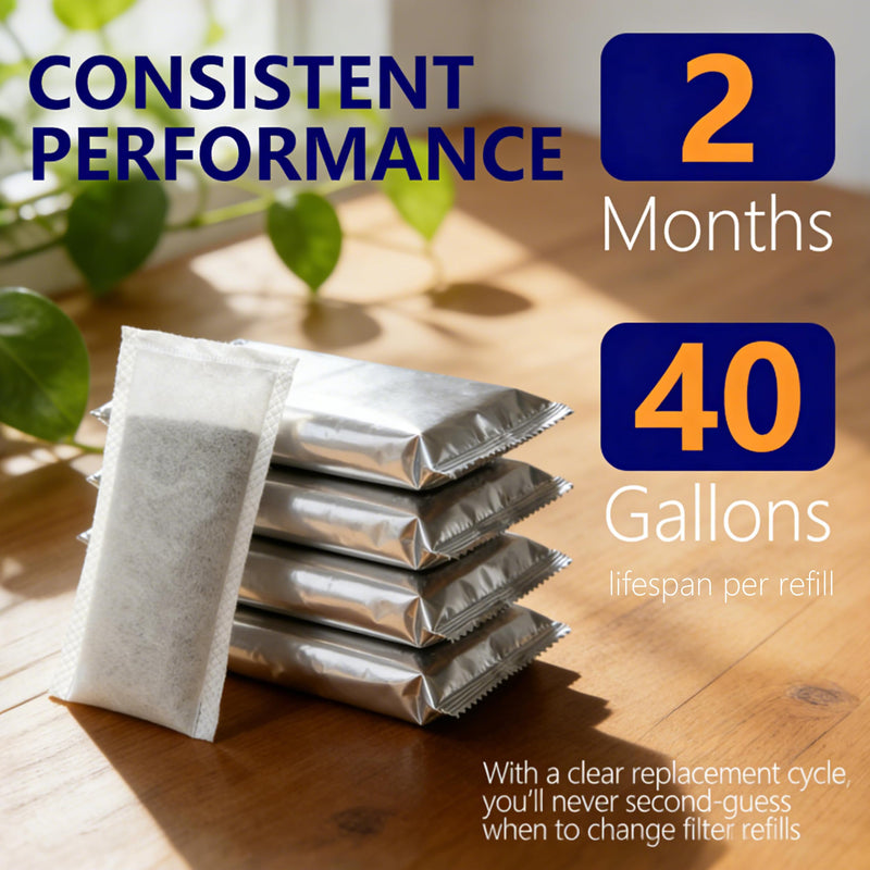 6-Pack Refillable Water Filters Refills Compatible with Brita Refillable Filter Shell, Fits Brita Water Filtration System, Pitchers & Dispensers, 2 Months Lifespan, 80% Less Plastic 6