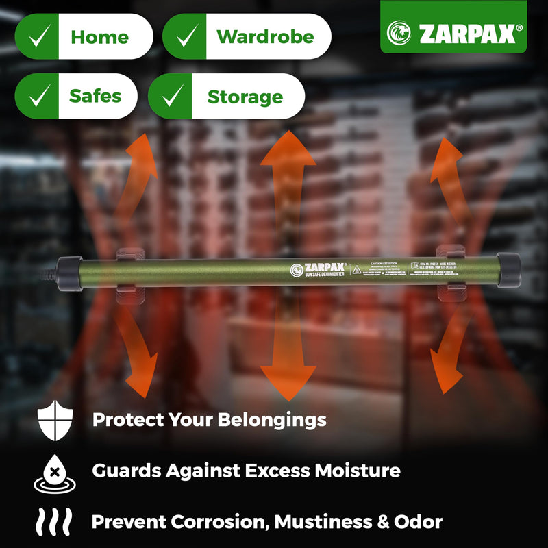 ZARPAX Gun Safe Dehumidifier Rod 12" Electric Plug In Dehumidifier 12 Inches 1