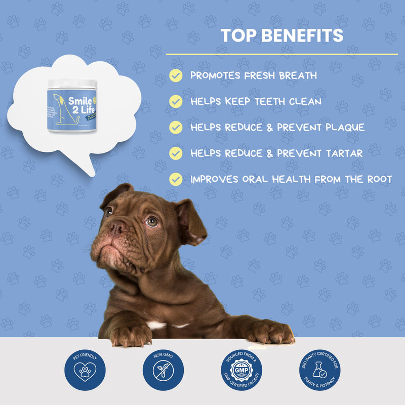 Dog Dental Powder - Unflavored Oral Care Support - Helps Freshen Breath and Manage Plaque and Tartar - Mix with Daily Food - Natural Ingredients, GMO-Free - 3.17 oz (90 g)