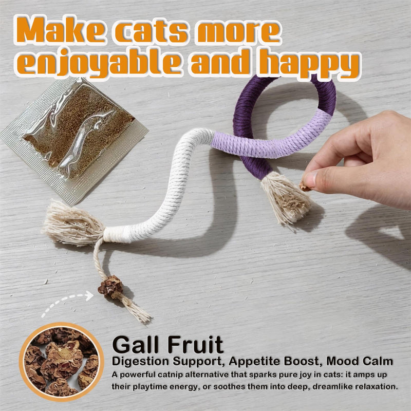 Cat Teeth Cleaning Chew Toys,Cat Chew Ropes 4Pcs,Natural Cat Chew Sticks 4Pcs