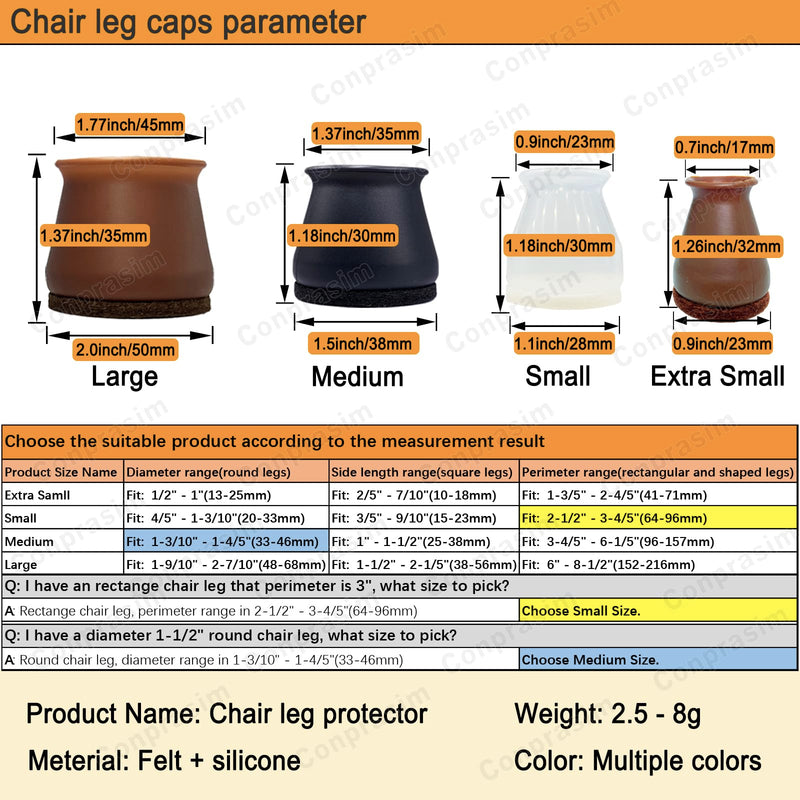 Extra Small Silicone Chair Leg Floor Protectors with Felt, FIT 0.5” to 1” Glide Chair Leg Caps Silicon Furniture Leg Feet Cover Bottom Slide Protect Hardwood Floors No Scratches No Noise 24 Pack Extra Small Fit: 0.5”to 1” 24pack-black - NewNest Australia