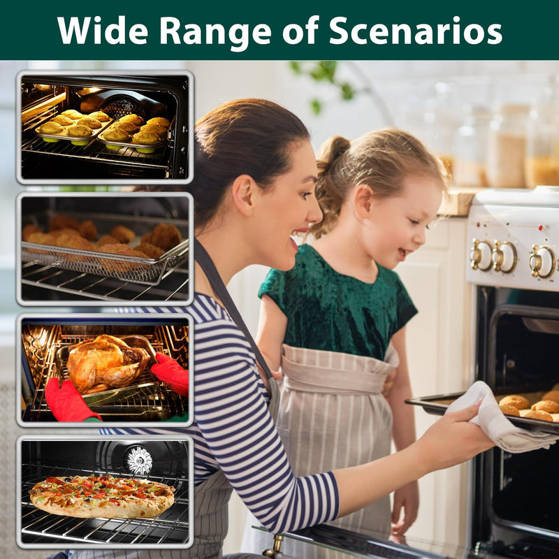 WPW10256908 Oven Rack Stove Replacement Parts for Whirlpool 304 Stainless Steel Gas Range Oven Rack Roper Maytag Kenmore jennair Amana Electric Shelf Rack W10256908 Stove Oven Racks Baking Rack 2 Pcs