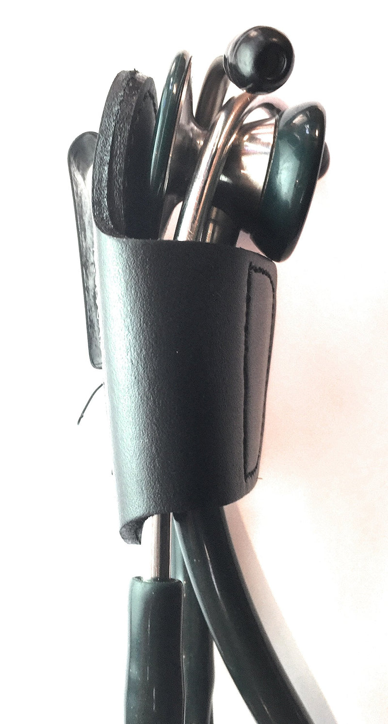 – Black – The Original Leather Stethoscope Holster | Handmade in Maine | Sturdy Hip Clip | No More Neck Carrying or Loss