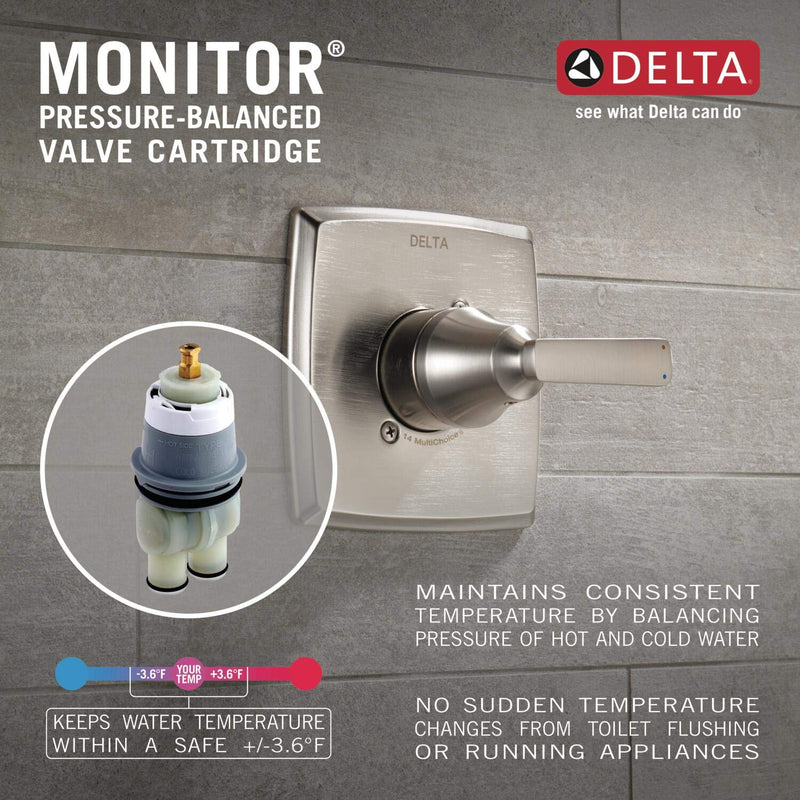 Delta Foundations 13 Series Single-Function Valve Trim Kit, Chrome Handle Set for Shower Faucet System, Chrome BT13010 (Valve Not Included) Valve Only
