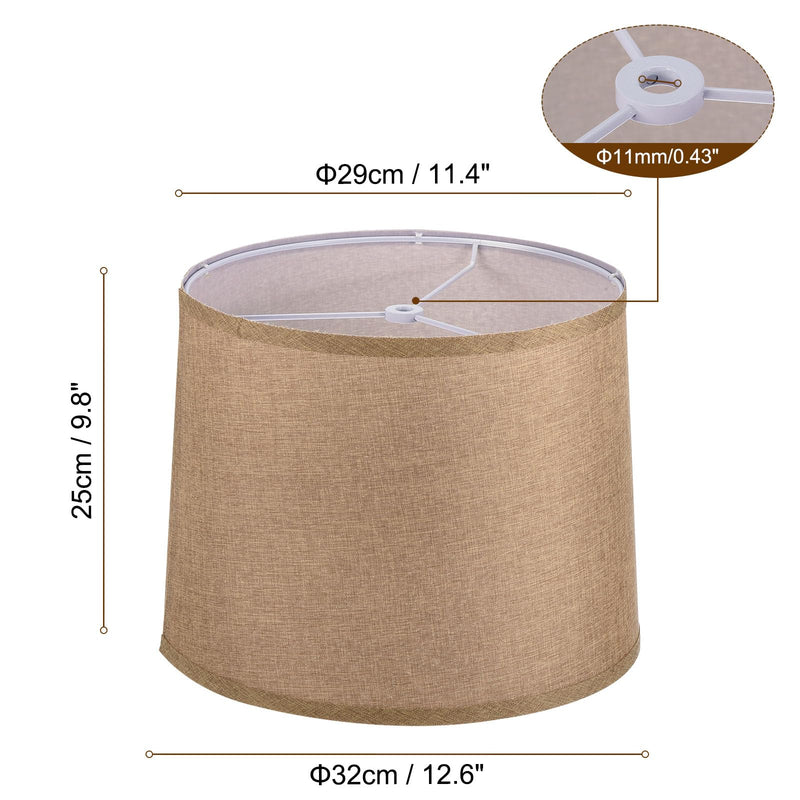 PATIKIL Lamp shades for Table Lamps 11.4" Top x 12.6" Bottom x 9.8" High Drum Lamp shades for Floor Lamps Medium Linen Lampshade Easy Assembly for Lamp Replacement, Bright Brown 1