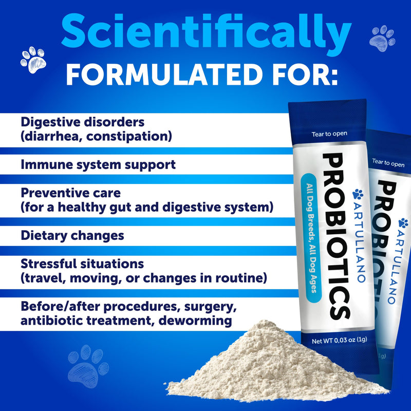 Dog Probiotics and Digestive Enzymes - Enhance Gut Health, Itchy Skin, Allergies, Immunity - 30 Sticks - PawsPlanet Australia