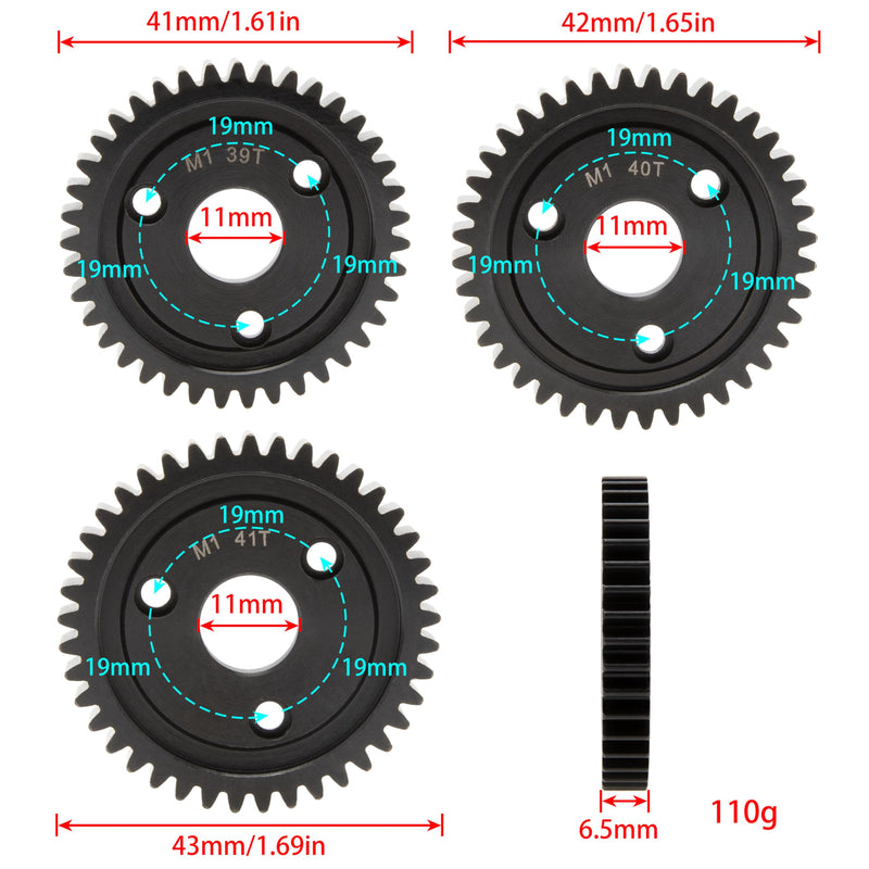 DKKY M1 Spur Gear Kit for Traxxax Arrma Losi HPI HOBAO Available from 30T to 52T (39+40+41T) 39+40+41T