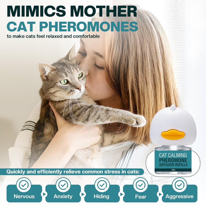 Calm Relaxing Pheromone for Cats kit 48ml Refill Fits All Common Diffuser Plug in