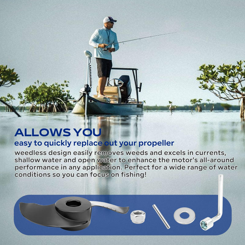 MKP-32 Weedless Wedge 2 Prop Compatible with Minn Kota 3-5/8" Motor Diameter, #2091160#1865017 Trolling Motors Prop Fit for Minn Kota Trolling Motor Replacement Parts