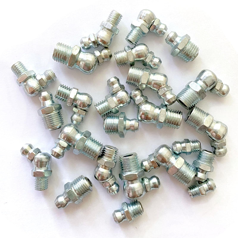 1/4"-3/8" 36Pcs 3 Sizes Grease Fitting Assortment Straight 45 90 Degree Grease Zerk Fittings, Galvanized Steel Grease Fittings and Grease Gun Tips for Industrial/Agricultural Machinery Yoliko 3Size-36Pcs - NewNest Australia