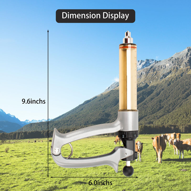 50ML Semi-Automatic Adjustable Injector Syringe, Precision Syringe Pump - Adjustable 1ml to 5ml Range for Fast Continuous Injection in Pigs, Cattle, Chicken, Goat, and Other Livestock 50ML