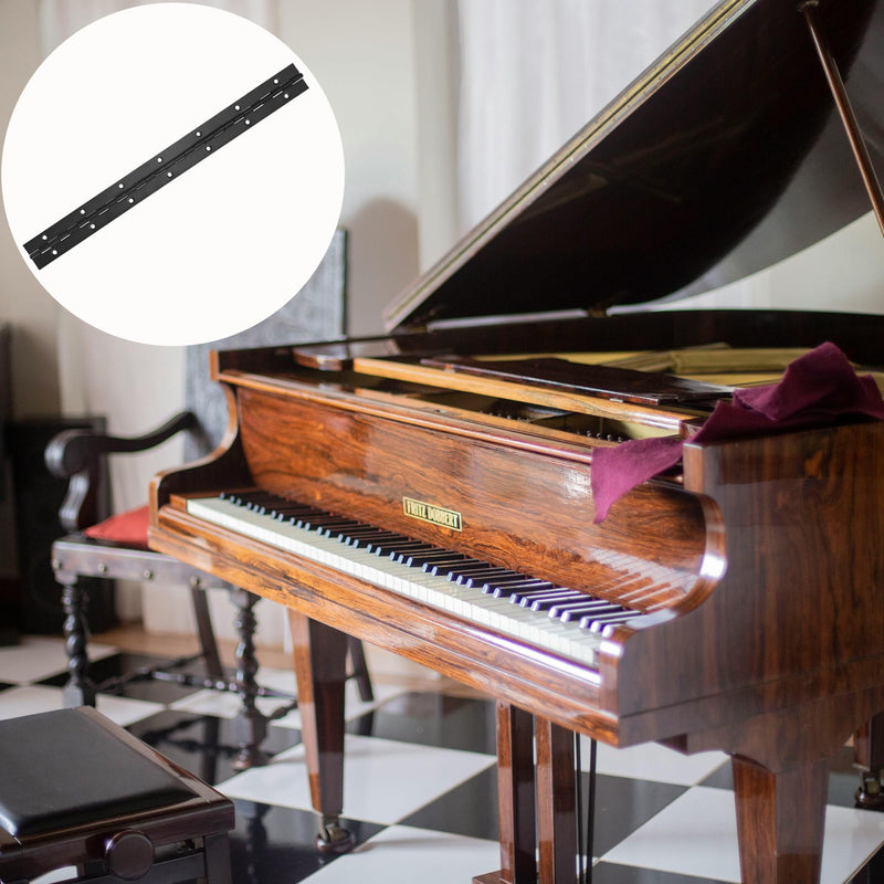 6 Pcs Continuous & Piano Hinges,14 inches Black 304 Stainless Steel Hinges 0.04" Thickness Heavy Duty Continuous Hinges with Holes for Pianos，Door，Wooden Boxes，Cabinet (14inch) 6 14inch