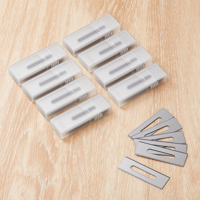 Hicarer 200 Pack Square End Carpet Blades Bulk, Sk5, 0.02" Thick, Silver