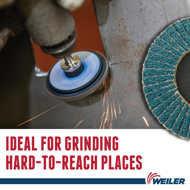 Weiler 50912 3" Bobcat Mini Abrasive Flap Disc, Flat (TY27), Type S Mount, 36Z (Pack of 10) 36 Grit S Mount TYPE 27