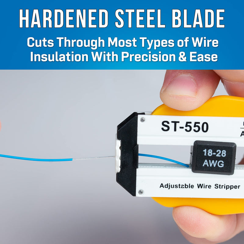 Jonard Tools ST-550 ABS Adjustable Precision Wire Stripper, 18-28 AWG 18 to 28 AWG