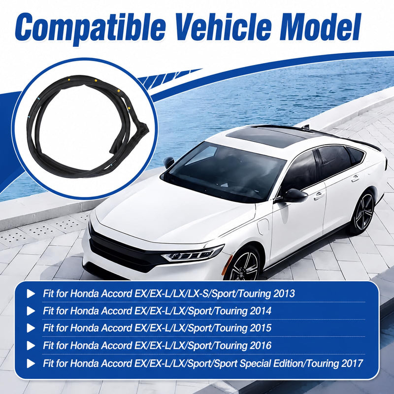 72310-T2A-A01 Front Right Passenger Side Door Weather Stripping Seal Fit for 2013 2014 2015 2016 2017 Honda Accord 2.4L 3.5L Door Weatherstrip Replaces 72310-T2A-A01 72310-T2F-A01