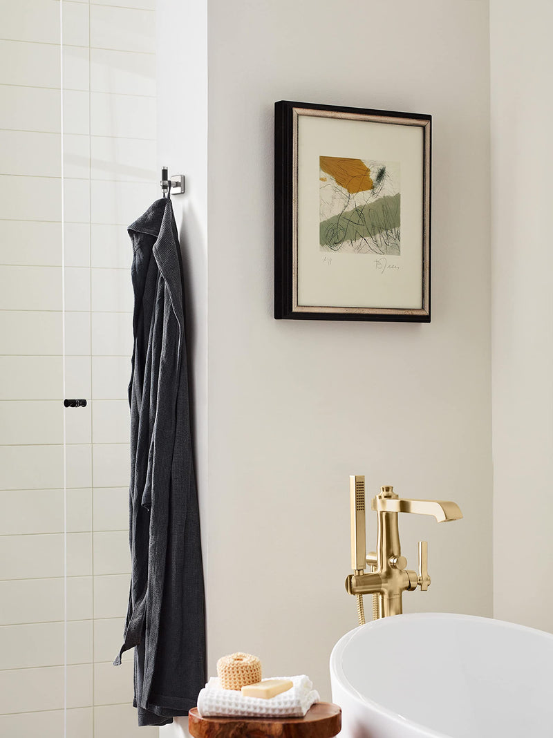 Amerock BH36563PNBBR | Polished Nickel/Black Bronze Single Robe Hook | 2-11/16 inch (68 mm) Length Towel Holder | Esquire | Towel Hook for Bathroom | Bathroom Hardware | Bath Accessories