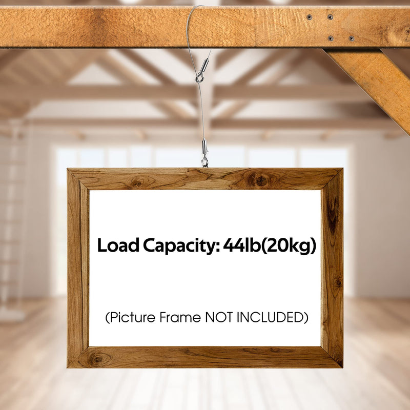 Adjustable Picture Hanging Wire 2PCS Mirror Frame Kit 2m x1.5mm Heavy Duty Stainless Steel Rope for Mirror Hanging Hardware,Light Lamp,Billboards,Basket Flowerpot Hold Up to 20kg 5.7 x 2.7 x 0.7 inches 2M 2PCS