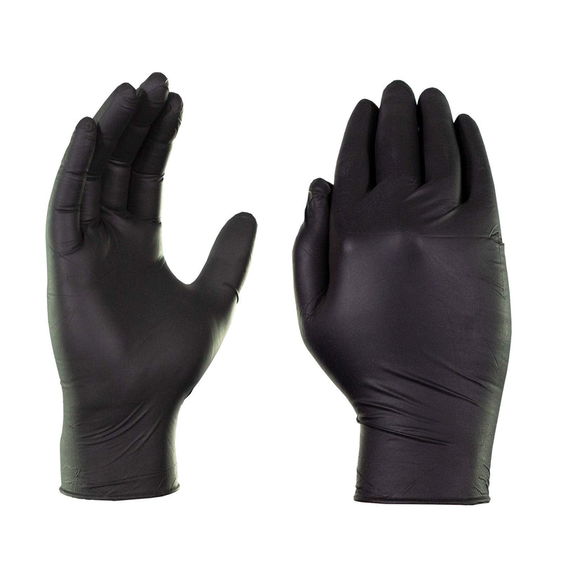 X3 Black Nitrile Disposable Industrial-Grade Gloves 3 Mil, Latex and Powder-Free, Food-Safe, Non-Sterile, Lightly-Textured Large (Pack of 100) Box of 100