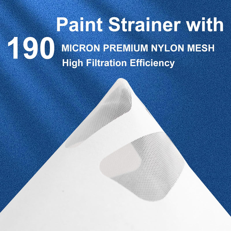 100 Pack of Paint Strainers, Paint Filter Paper Cone Screen Filters, 190 Micron Ultra-Flow Nylon Fine Mesh for Paint Spray Guns, Arts & Crafts, Painting Projects