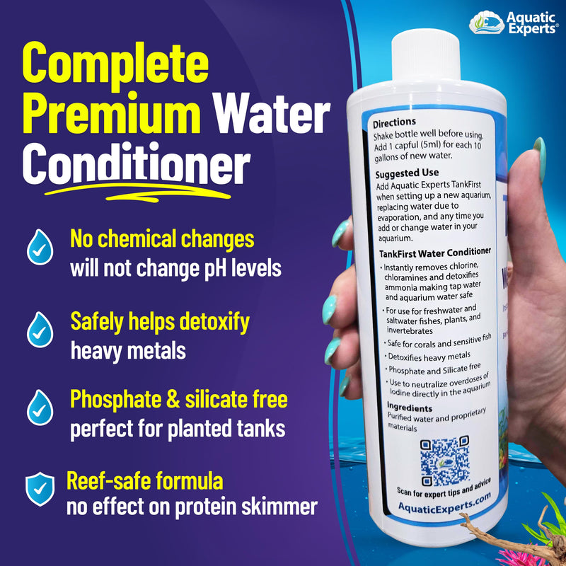 TankFirst Complete Aquarium Water Conditioner - Fish Water Conditioner, Instantly Removes Chlorine, Chloramines, and detoxifies Ammonia from Fish Tank (TankFirst Regular, 500 ml) TankFirst Regular 500 ml (16.9 oz)