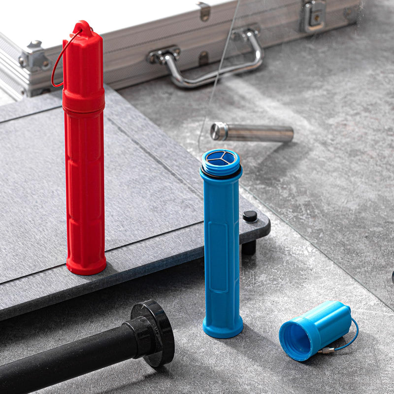 2 Pcs Tungsten Holder Welding Rod Holder 7.9 Inch TIG Tungsten Welding Electrode Rod Storage Tube with Magnetic Base Airproof Container Canister, Red and Blue