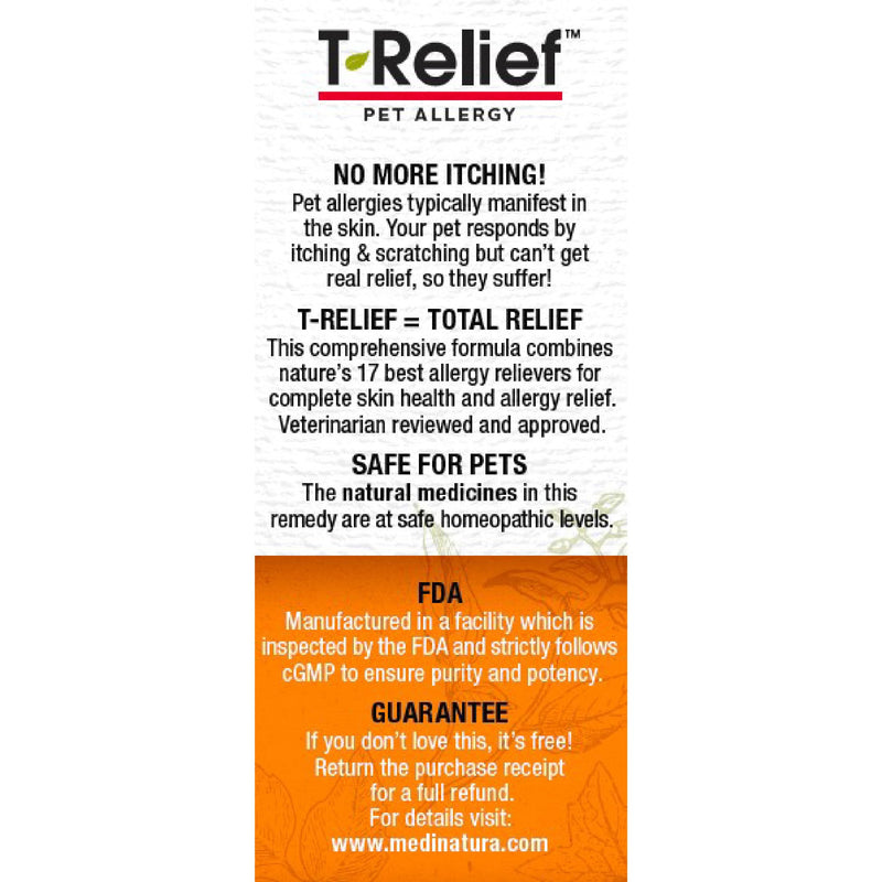 T-Relief Pet Allergy Support for Dogs & Cats Itchy Relief Supports Healthy Skin & Coat Natural Medicine Helps Soothe Hot Spot Itching Paws Licking Runny Nose Sneezing Watery Eyes - 90 Tablets - PawsPlanet Australia