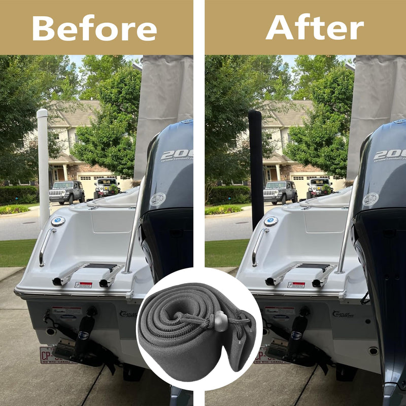 48 Inch Boat Trailer Guide Pole Cover- Neoprene Boat Trailer Guide Protective Cover- Heavy Duty Marine Trailer Guide Poles Cover for Jet Ski Boat Sailboat Trailer (Set of Two) black 48” Boat Trailer Guide Pole