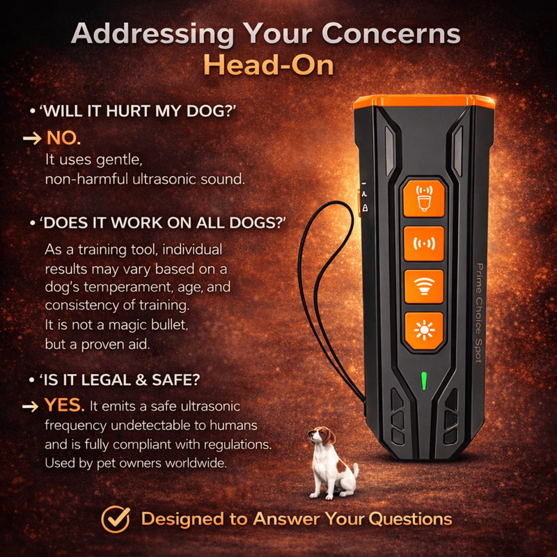 Ultrasonic Dog Bark Deterrent Handheld – Humane No-Shock Bark Control Device with Triple Emitters, 6 Modes, USB-C Rechargeable, 23ft Range for Indoor & Outdoor Training