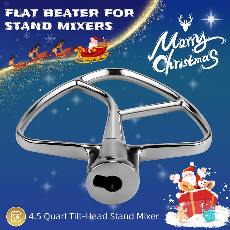 Stainless Steel Flat Beater K45B Kitchen Mixer Aid Paddle for 4.5 Quart Stainless Steel Bowl,Tilt-Head Stand Mixer Beater K45SS by AMI PARTS - Easy to Clean Stainless Steel Flat Beater Fit 4.5 Quart Tilt-Head Stand Mixer
