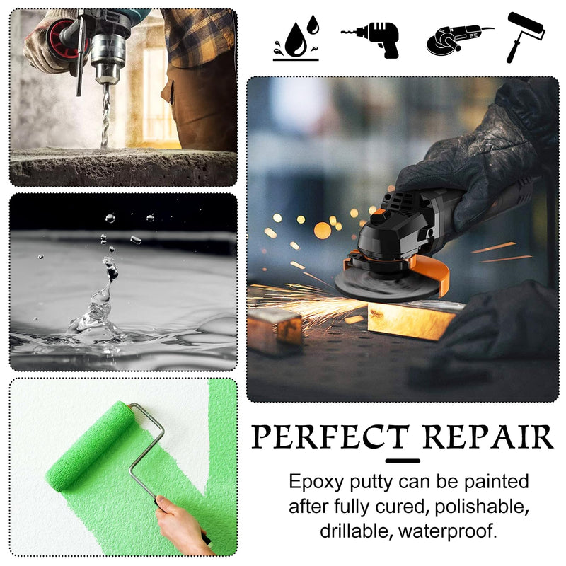 Epoxy Putty - 8oz / 227g Pool Putty, 2 in 1 Underwater or Above Fast Repair, Fix Leaks, Cracks, Filling, Sculpting - 2 Part Epoxy Sculpt Clay for Metal, Tile, Concrete, Plastic, Ceramics (White) White