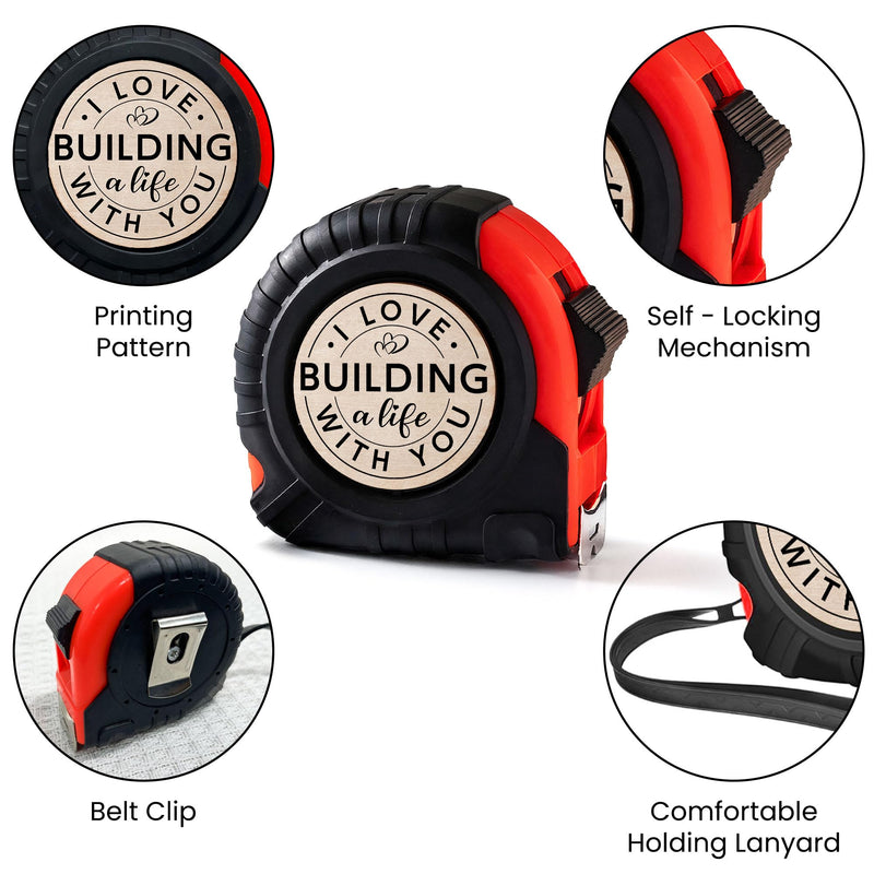 Macorner Tape Measure Husband Gifts, Birthday Gifts for Husband from Wife, Boyfriend Gifts, Groom Gifts from Bride on Wedding Day, 16.4 inch Tape Measure Gift for Birthday, Christmas, Fathers Day Love