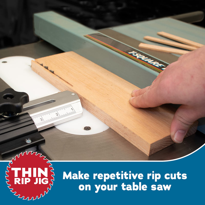 Thin Rip Jig Table Saw Jig for Making Repetitive Narrow Strip Cuts on Table Saws with 3/4" x 3/8" Miter Slots •Also Works with Many Router Tables and Band Saws