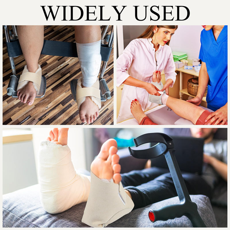 4 Pcs Heel Protector Boot Sheepskin Heel Protectors Soft Foot Cushions Pads with Securing Strap for Protect Feet Ankle Pressure Bed Sores(Beige) Beige