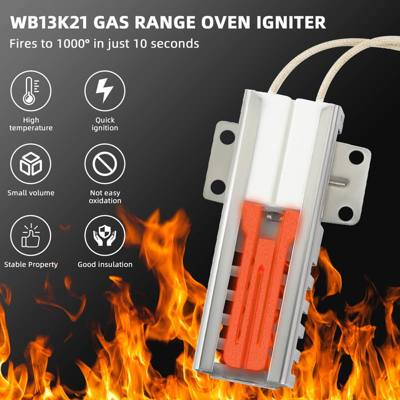 Universal Igniter Model- WB13K21 DG94-00520A Oven Igniter Replacement for Gas Range Stove Fit for G-E Ken-more Hot-point Sam-sung Norton 501a 5303935066 IG9998 WB13T10045 WB13K10026 By Fetechmate