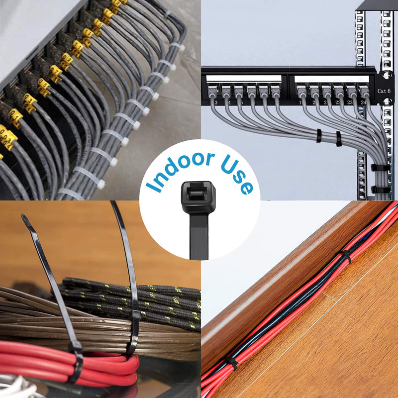 Zip Ties 4 inch, Small Zip Ties with 18 lb Tensile Strength, Black, 1000 Pack, by Tantti Supply 4" (1000 Pack)