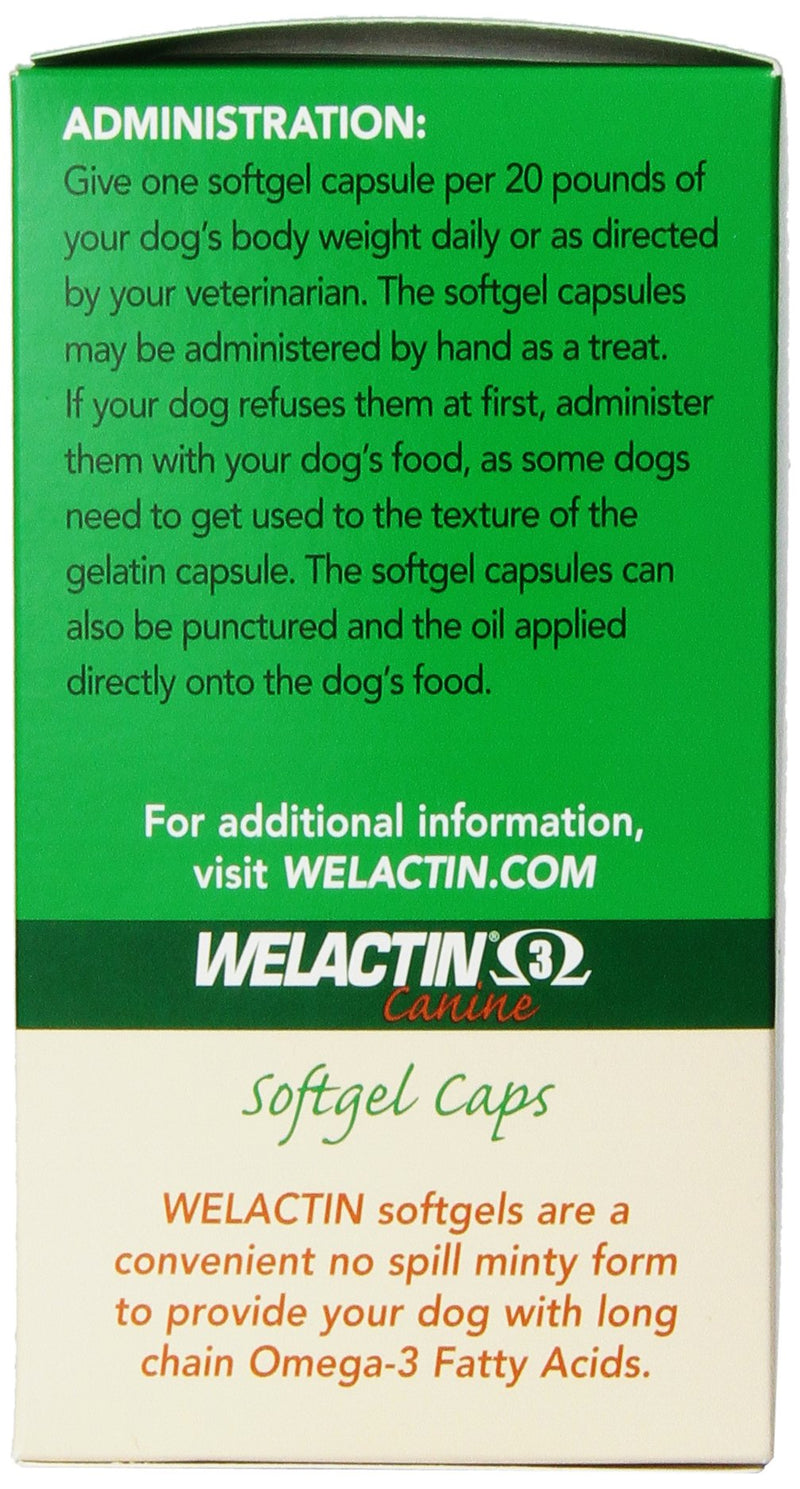 Nutramax Welactin Omega-3 Fish Oil Skin and Coat Health Supplement Liquid for Dogs - 120 Softgels - PawsPlanet Australia