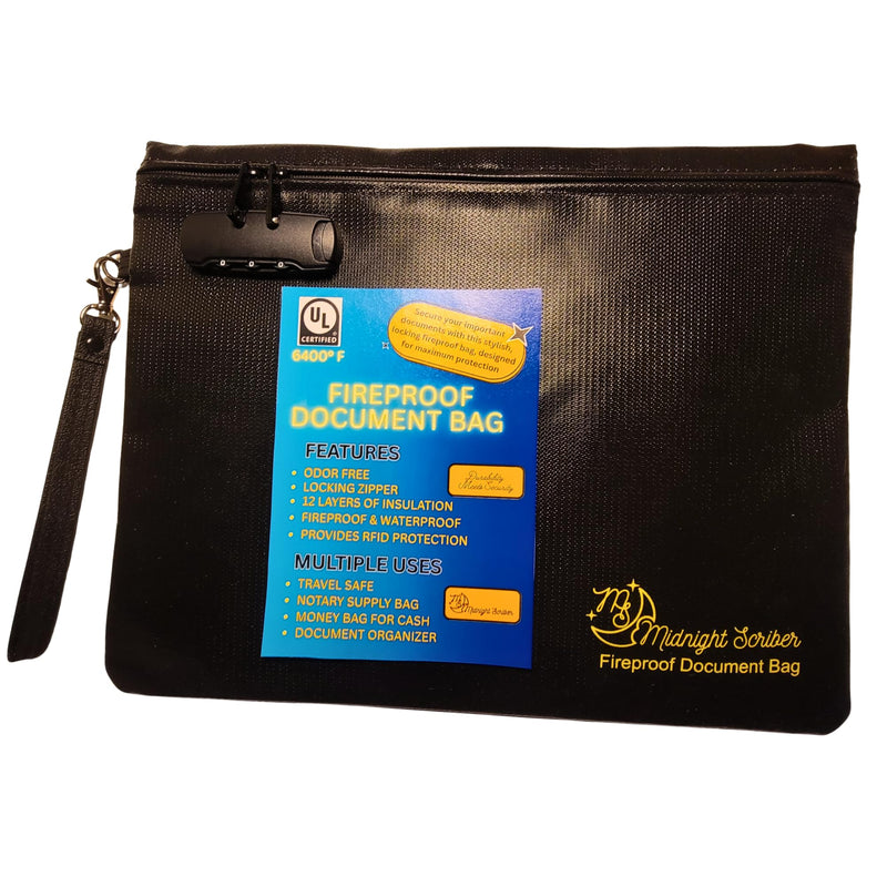 Fireproof Waterproof Document Bag | Travel Document Holder | | Lock Bag | Fire Proof Money Bag | Folder for Important Documents | Fire Proof Safe for Home documents