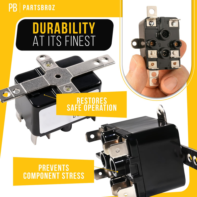 PartsBroz TJ690380 90-380 90380 Fan Relay - Compatible with White Rodgers - Replaces AP4485598 620537 92380 - Compact & Totally Enclosed Design - Coil Voltage 24 VAC 50/60Hz