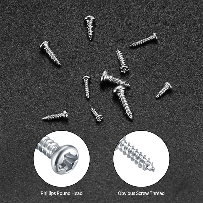 1200 Pcs Mini Screw kit, M1/M1.2/M1.4/M1.7 Micro Phillips Head Pan Head Screws, Small Self-Tapping Electronic Screws Kit, Sunglasses Watch Repair Round Head Screws