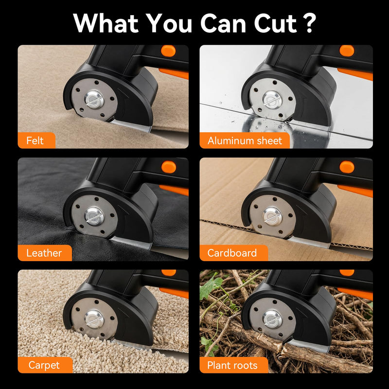 4.2V Cardboard Cutter - Rechargeable Cordless Electric Scissors with LED Display, 4-Speed Adjustable Rotary,320 RPM,with 1 Blade & Storage Bag,for Cardboard,Fabric, Carpet, Leather