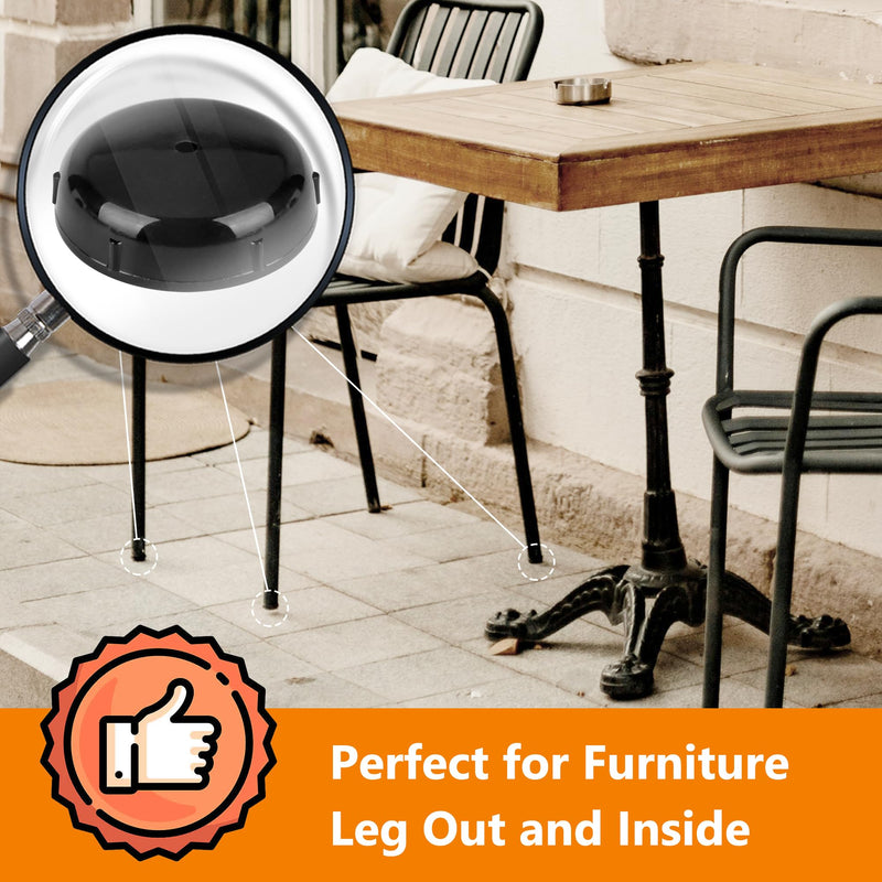 48-Pack Wrought Iron Patio Furniture Feet Caps 1-1/2 inch Round Plastic Outdoor Chair Leg Caps, PETOX Patio Chair Leg Caps for Metal Chairs, Patio Furniture Replacement Feet for Chairs & Tables, Black 48