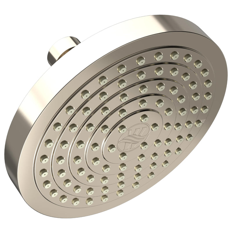 Winthorpe Conservation Rain Shower Head, Brushed Nickel, Round, Low Flow, High Pressure, 1.8 GPM Water Saving, 360 Degree, Eco and Energy Efficient Rainfall Showerhead