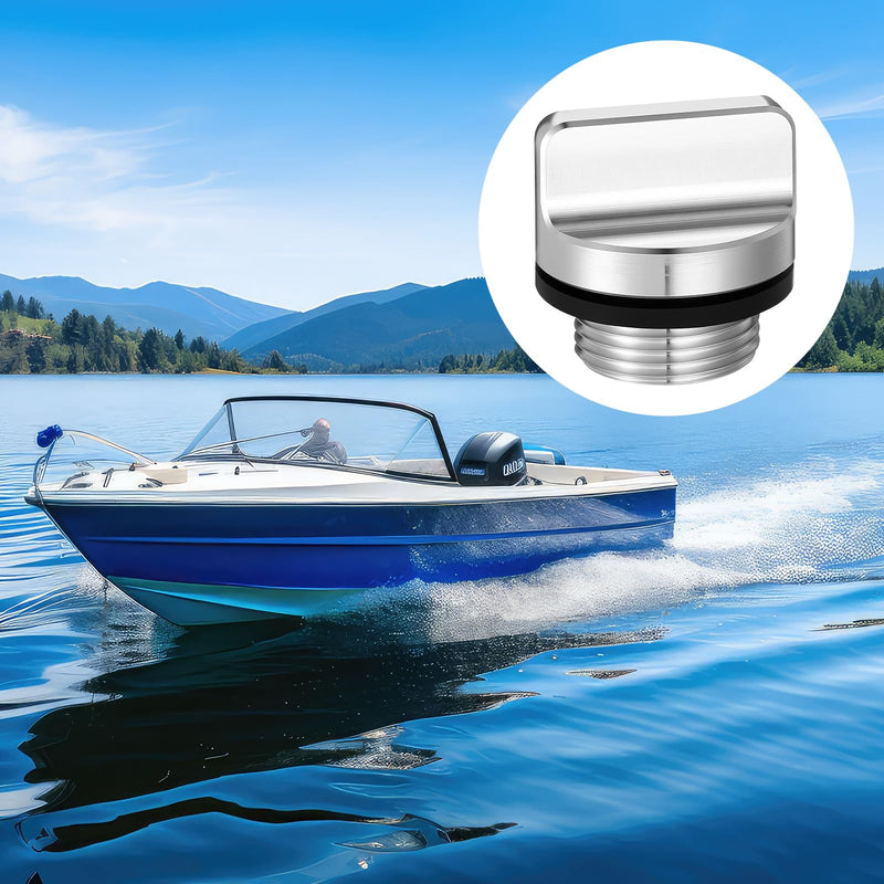 2 Pack 1.4 Inches Aluminum Boat Drain Plugs Applicable to Aluminum Boats with Floor Boat Hole Plugs with Neoprene Washer Boats Trailer Accessories (Not Transom Drain)