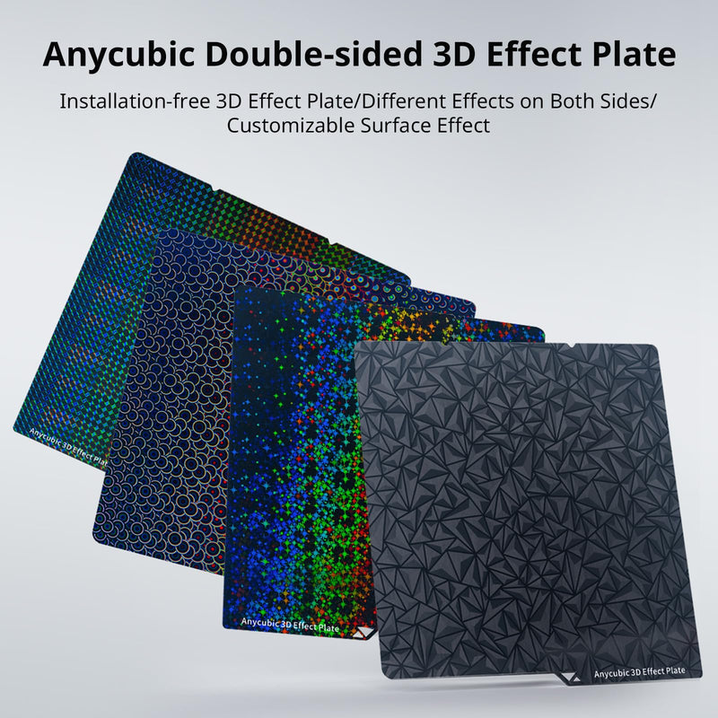 Anycubic Double Sided Textured PEI Build Effect Plate(for Kobra S1 Series/Kobra X Series/Kobra 4 Series), Octagonal Star + Diamond Ball Pattern, Flexible Removal Spring Steel Plate 250x250mm